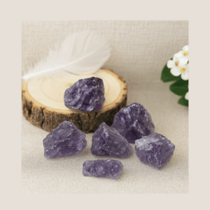 Raw Amethyst crystals with - Grounded Goddess crystal product photo.