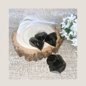 Black Obsidian raw crystal meaning