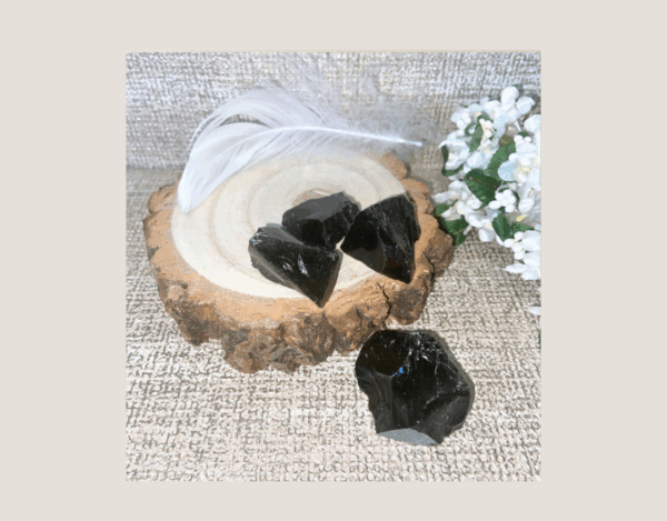 Black Obsidian raw crystal meaning